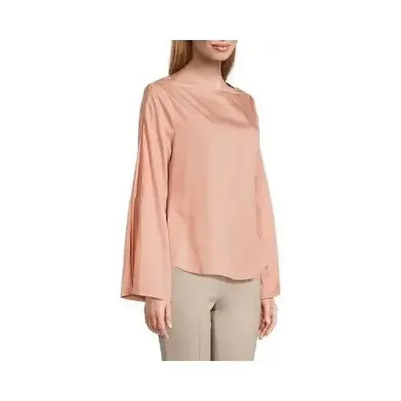 Harshman Liora Cotton Sateen Blouse - Rose Cloud Size Medium - Picture 4 of 4